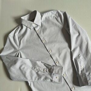 Calvin Klein Move 365 white, black & blue checkered long sleeve shirt. Men’s S